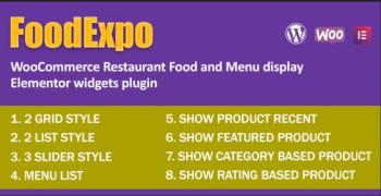 FoodExpo - WooCommerce Restaurant Food Menu display Elementor widgets plugin